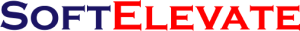 The logo shows the word SoftElevate with Soft in blue and ELEVATE in bold red capital letters on a light background.
